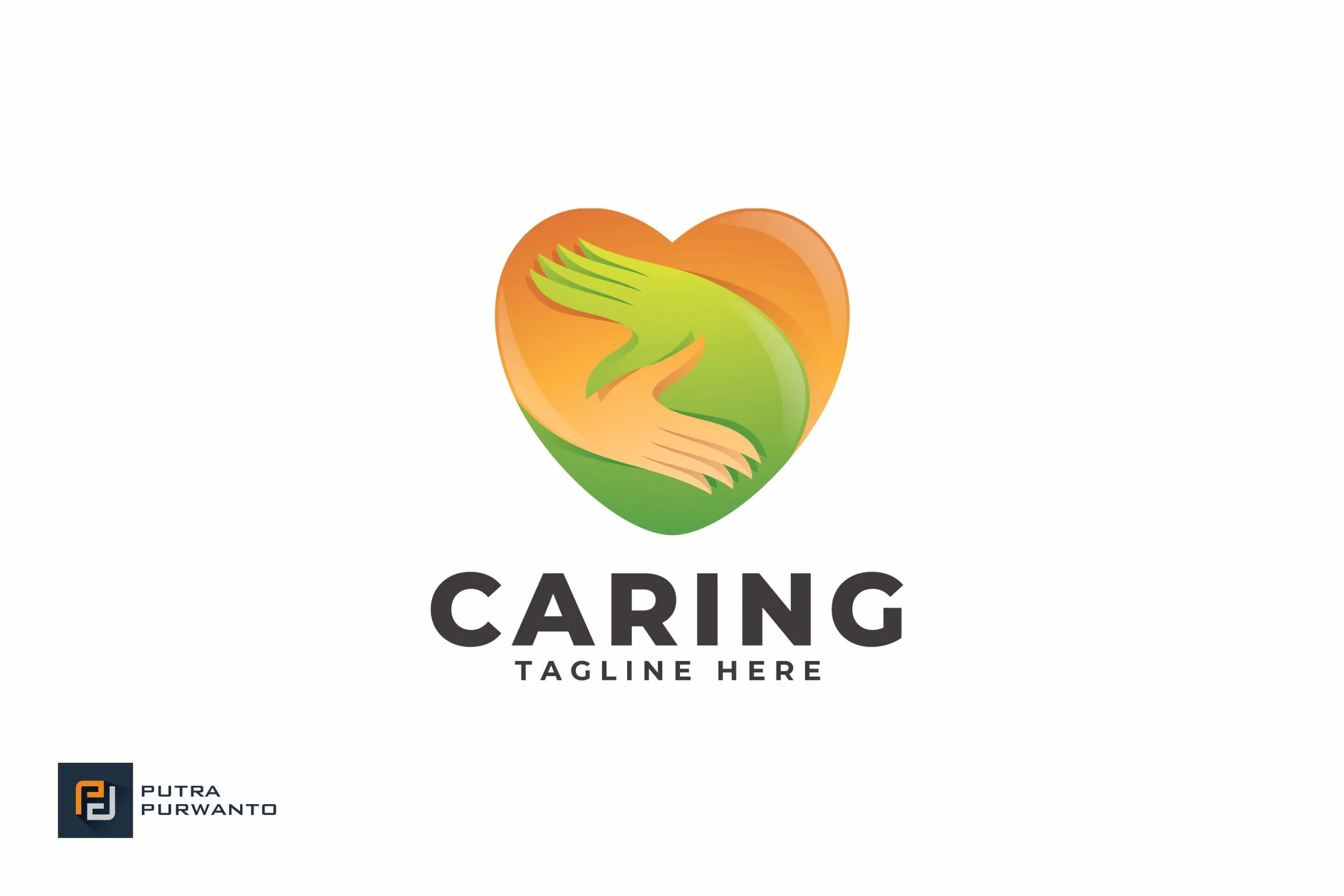 爱心之手慈善互助组织机构创意Logo设计模板 Caring#8211; Logo Template