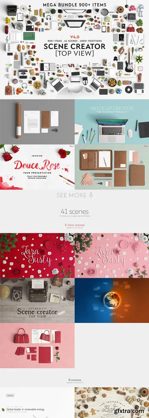 展示场景kit:顶部视角的展示场景(Mockups)素材工具包下载[PSD,6.37GB]