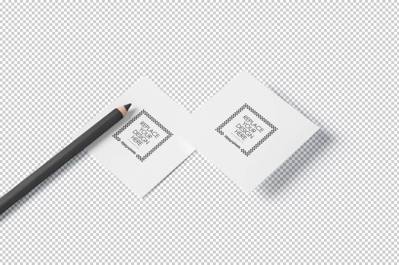 方形名片叠放阴影效果样机素材库精选模板 Square Shaped Business Card Mockups插图(7)