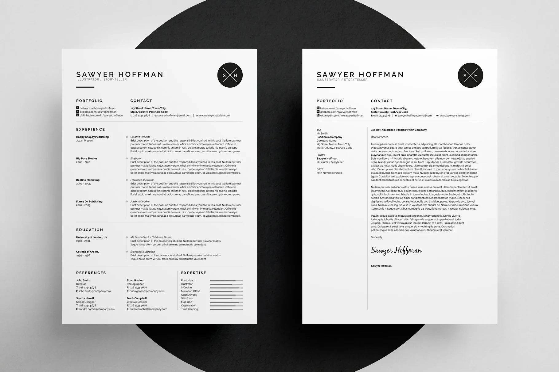 简约设计风个人电子简历模板 Sawyer – Resume/CV插图(1)