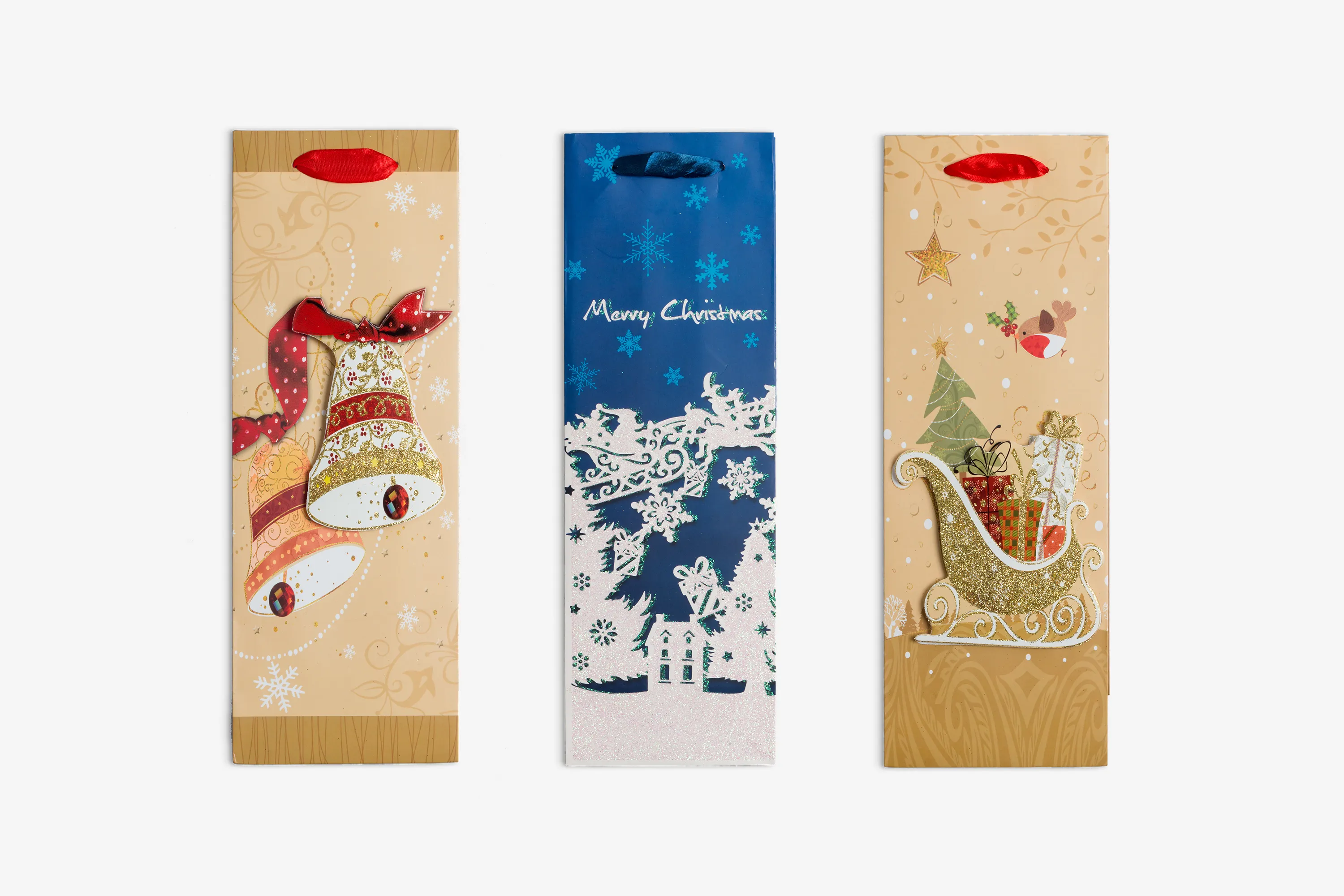 圣诞节礼品袋样机 Christmas Bags Isolate插图