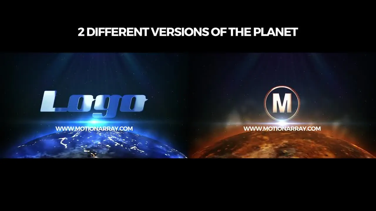 3D燃烧的太空星球标志像素设计精选AE模板