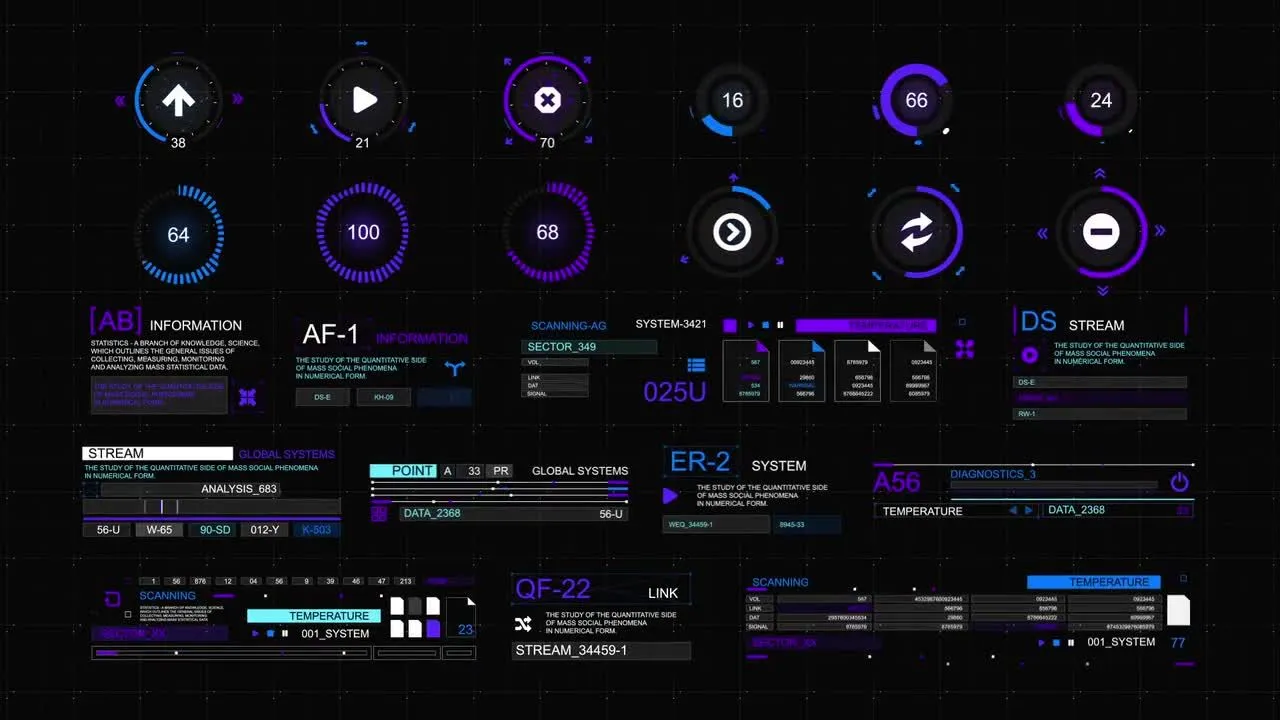 炫酷的数字显示的动画片头像素设计精选AE模板
