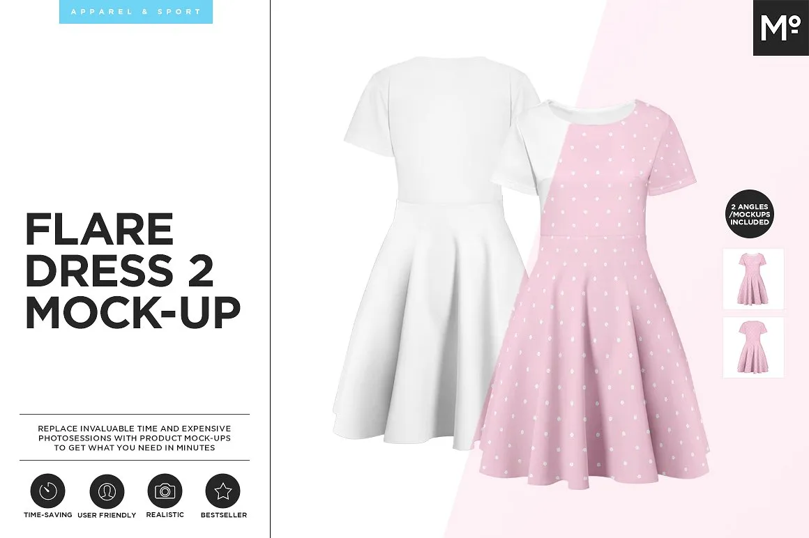 连衣裙女装样机展示模型mockups插图