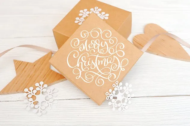 圣诞节礼品主题照片背景场景样机合集 Christmas Mock Up Photos Collection插图(1)