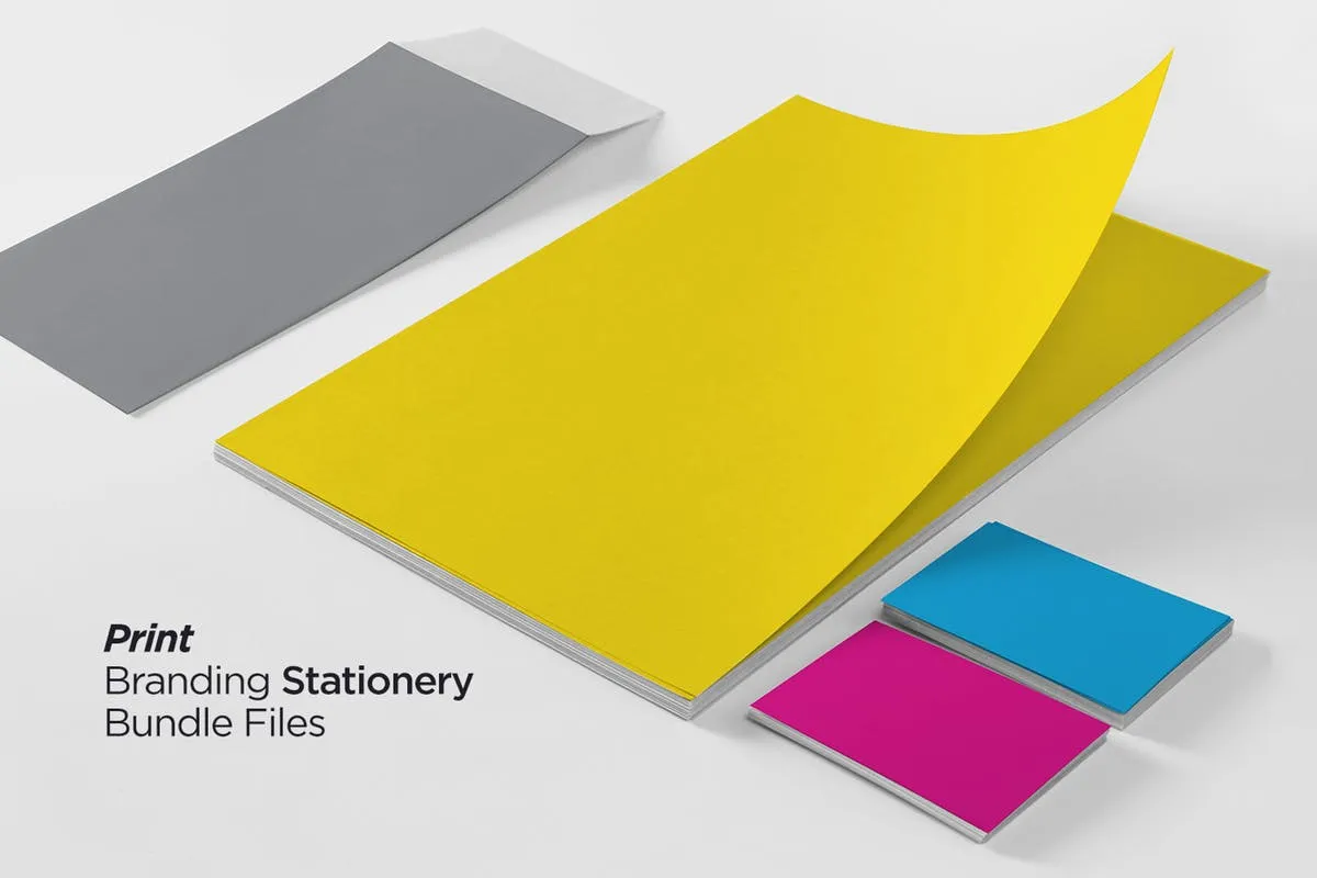 纯色打印海报传单样机必备套装 Print | Branding Mock-Up Essentials Bundle