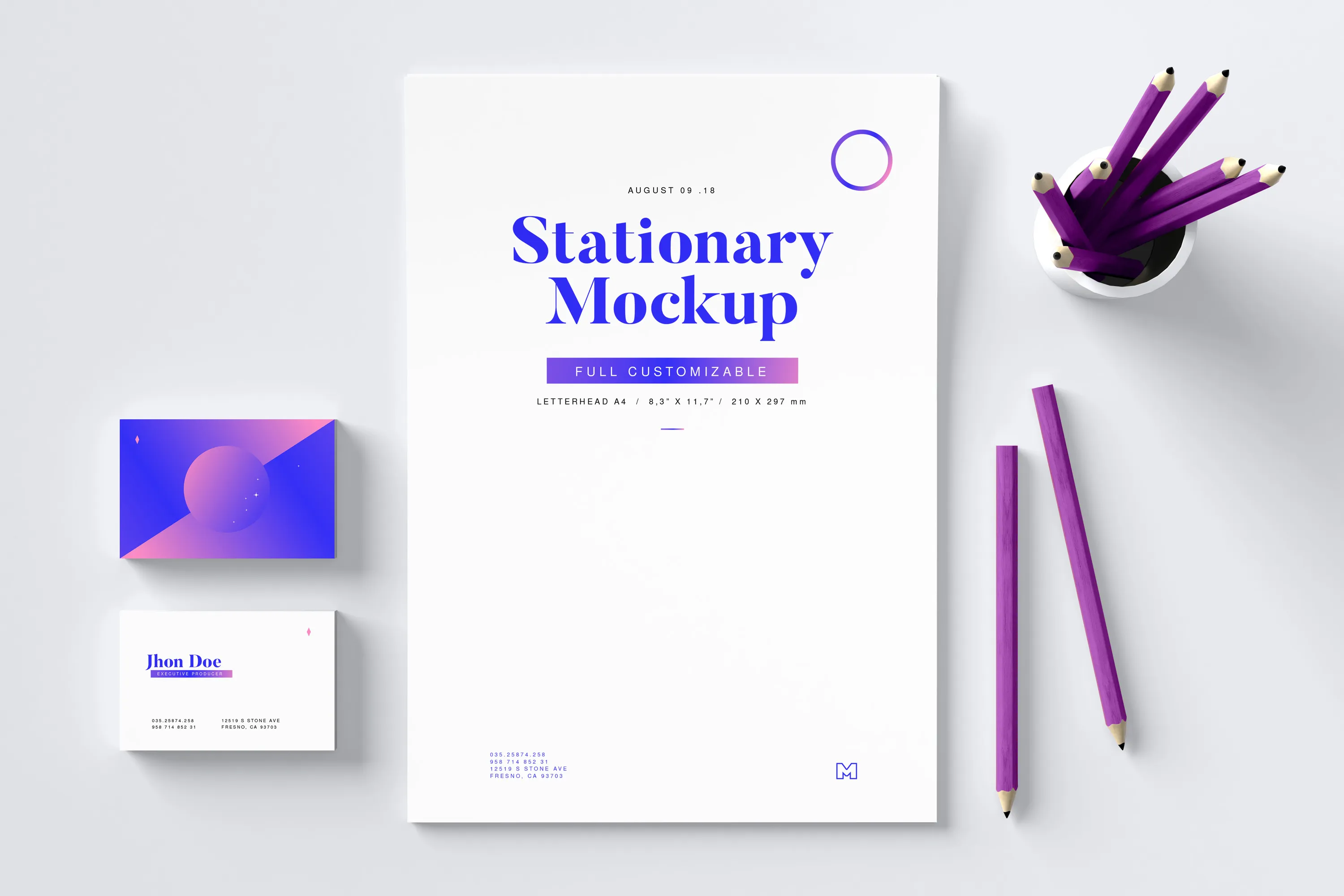 高逼格品牌VI设计预览图办公用品样机02 Stationery Mockup 02