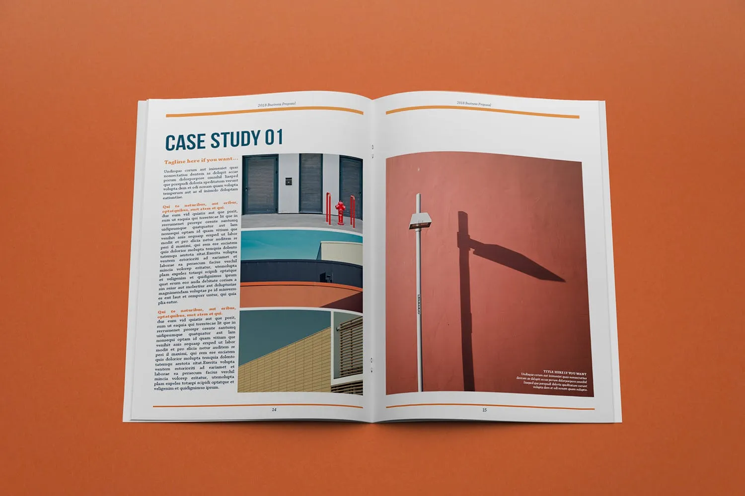 A4宣传小册子/企业画册内页设计顶视图样机素材库精选 A4 Brochure Mockup Top View插图(2)