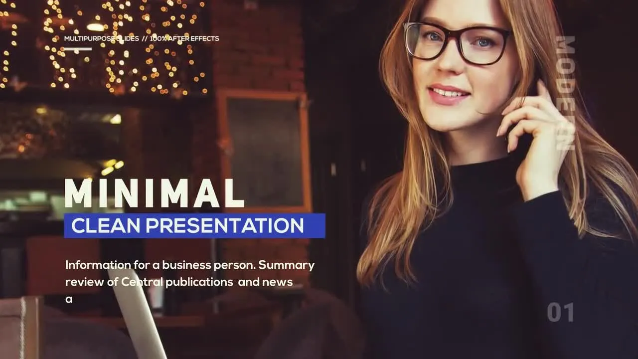 现代而简约的企业幻灯片展示像素设计精选AE模板