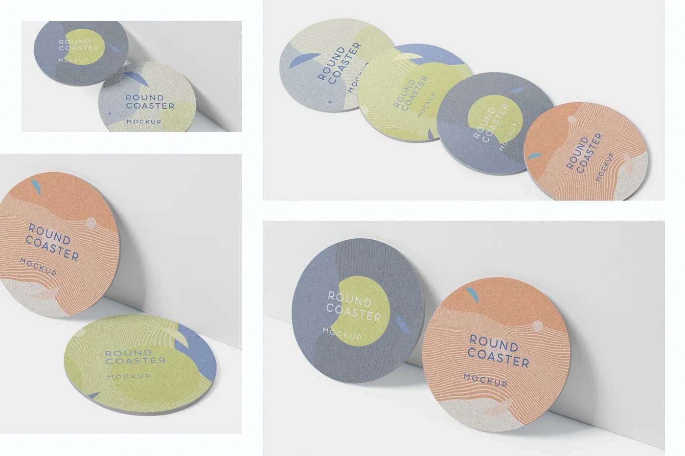 圆形杯垫图案设计效果图素材库精选 Round Coaster Mock-Up – Medium Size插图(1)