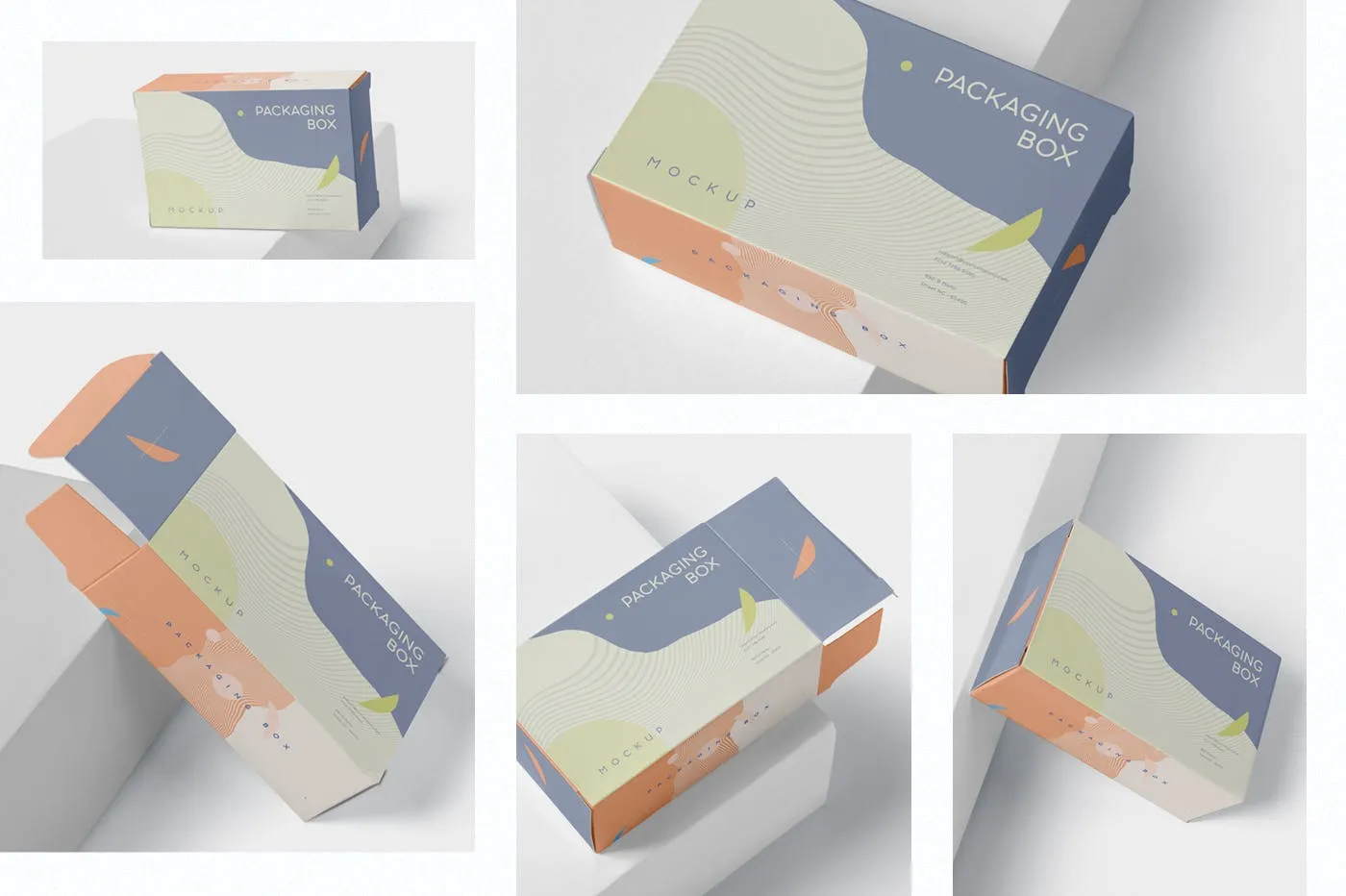扁平矩形产品包装盒效果图素材库精选 Package Box Mockup – Slim Rectangle Shape插图(1)
