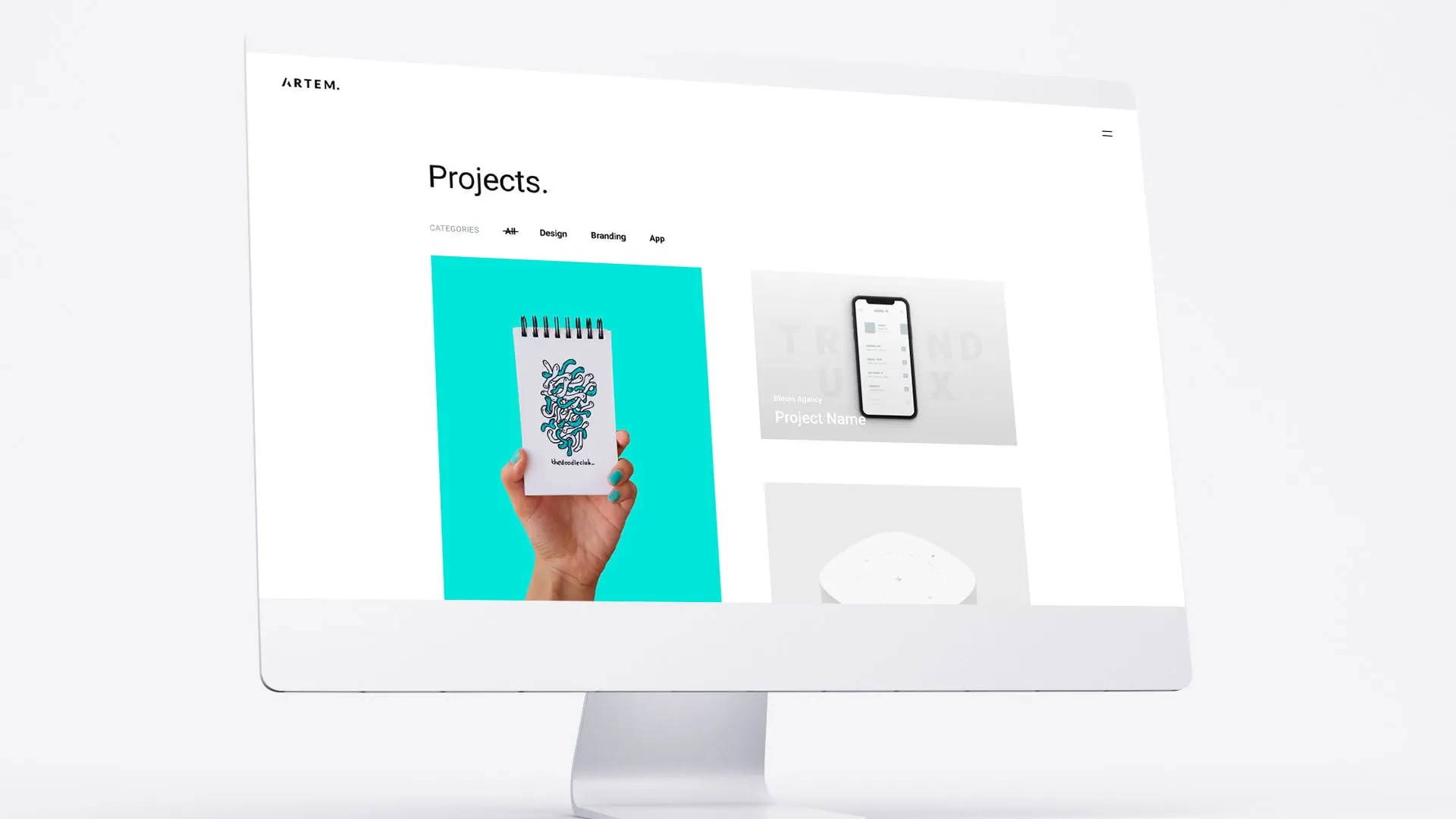 网站UI界面设计效果图预览白色iMac电脑样机模板 White iMac Mockup插图(5)