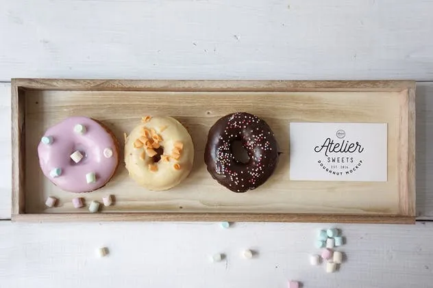 咖啡甜品牌样机模板 Coffee Doughnut Mockup插图(2)