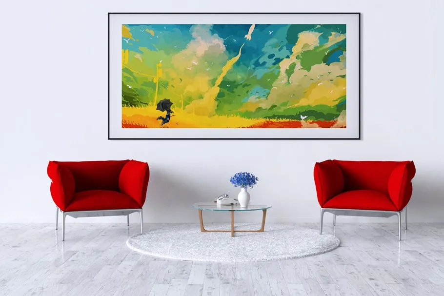 卧室&客厅相框画框样机大合集 10 x Interior Backgrounds 03插图(9)