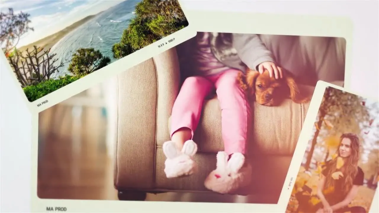 优雅流畅的光纤泄露浪漫温馨照片展示像素设计精选AE模板