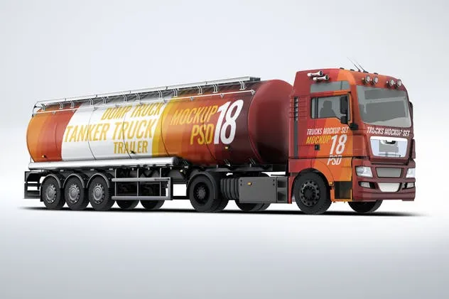 半挂车半挂卡车外观喷漆图案样机模板 Trucks Mock-Up插图(2)