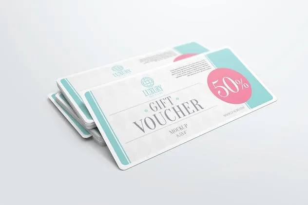 礼品券/优惠券样机Vol.2 Gift Voucher Mockups 2插图(3)