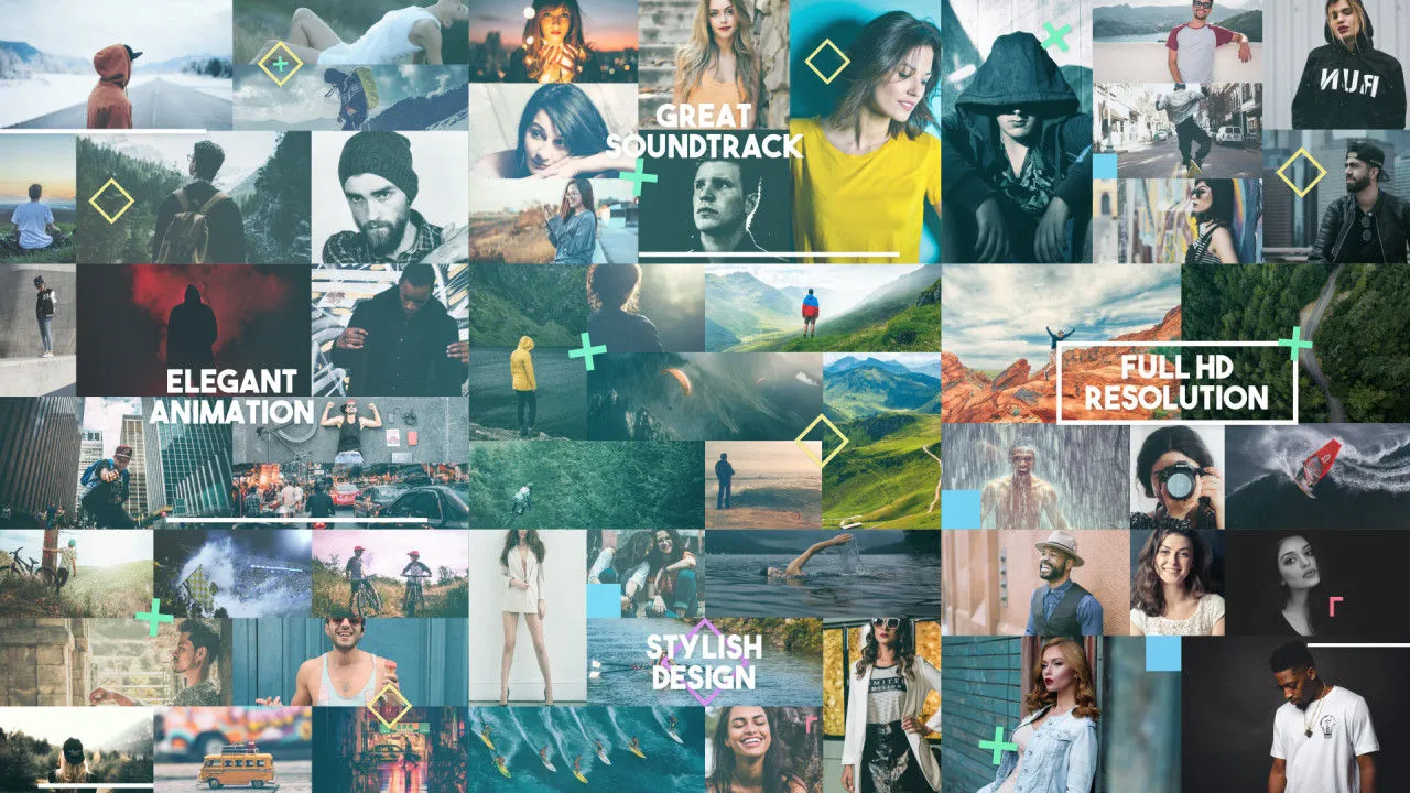 幻灯片炫耀时尚照片像素设计精选AE模板