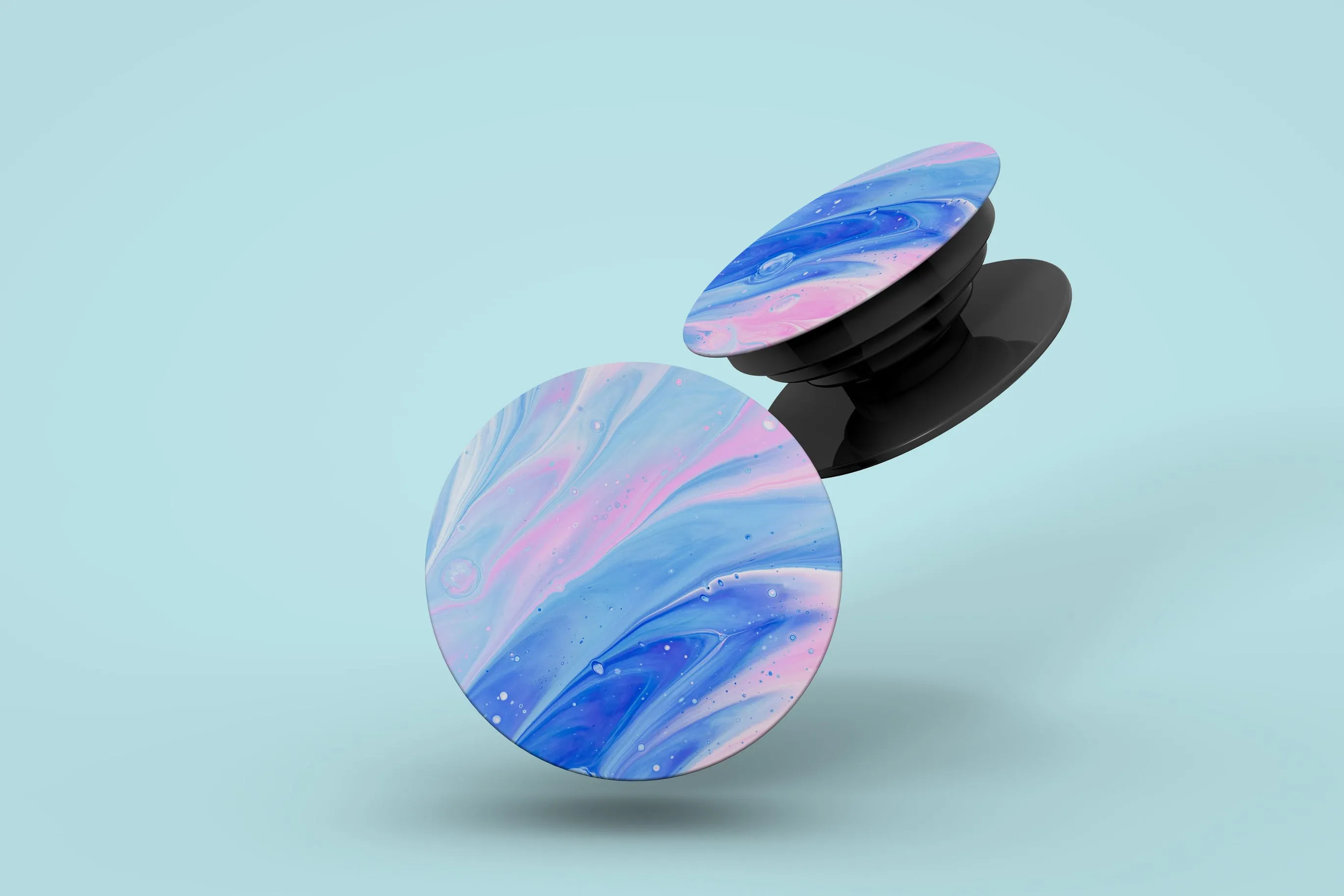 手机便捷支架图案设计素材库精选模板 Phone Grip Popsocket Mockup插图