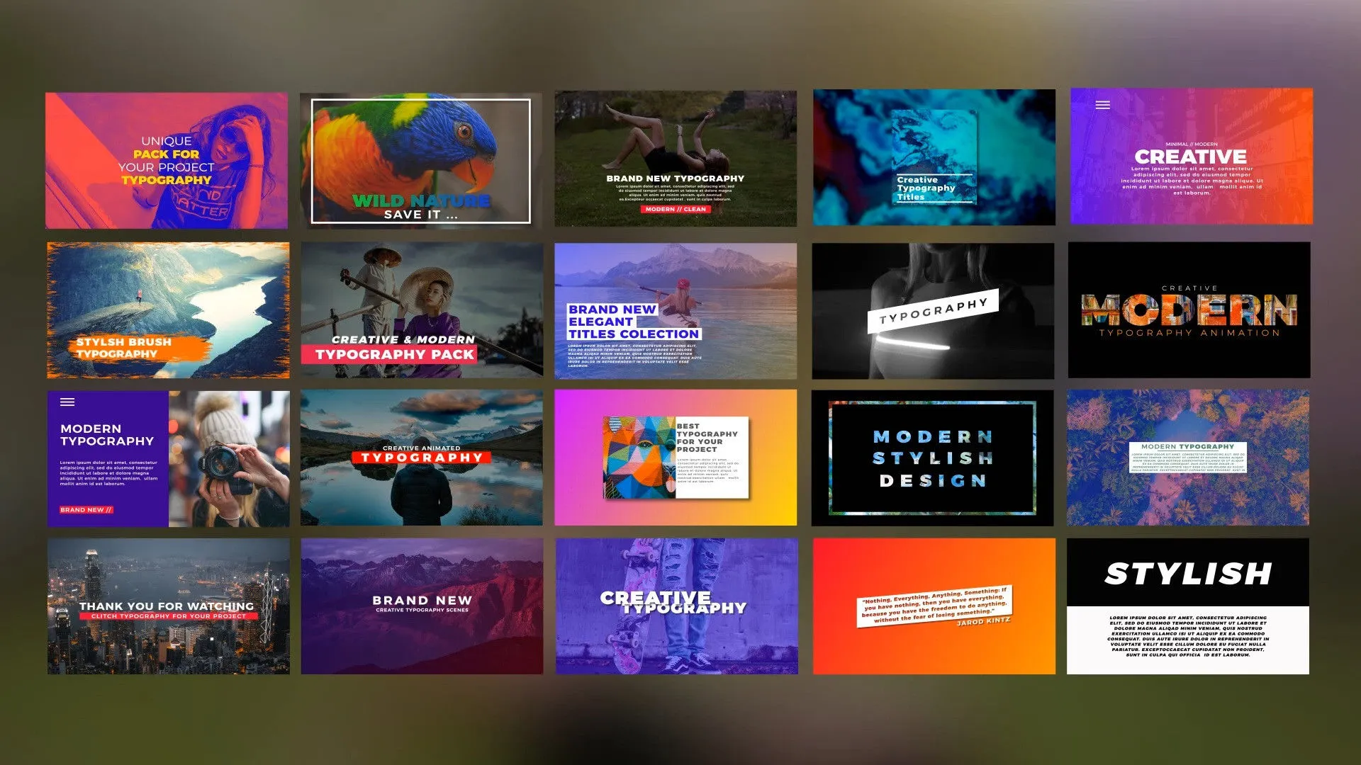 20个现代广告排版动画像素设计精选AE模板