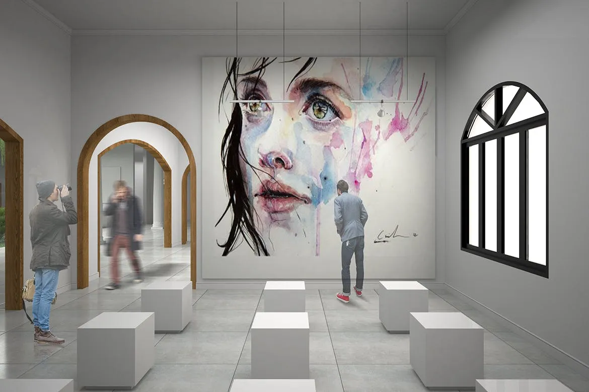 室内油画展览画框样机素材v10 Exhibittion Mockup [vol10]插图(1)