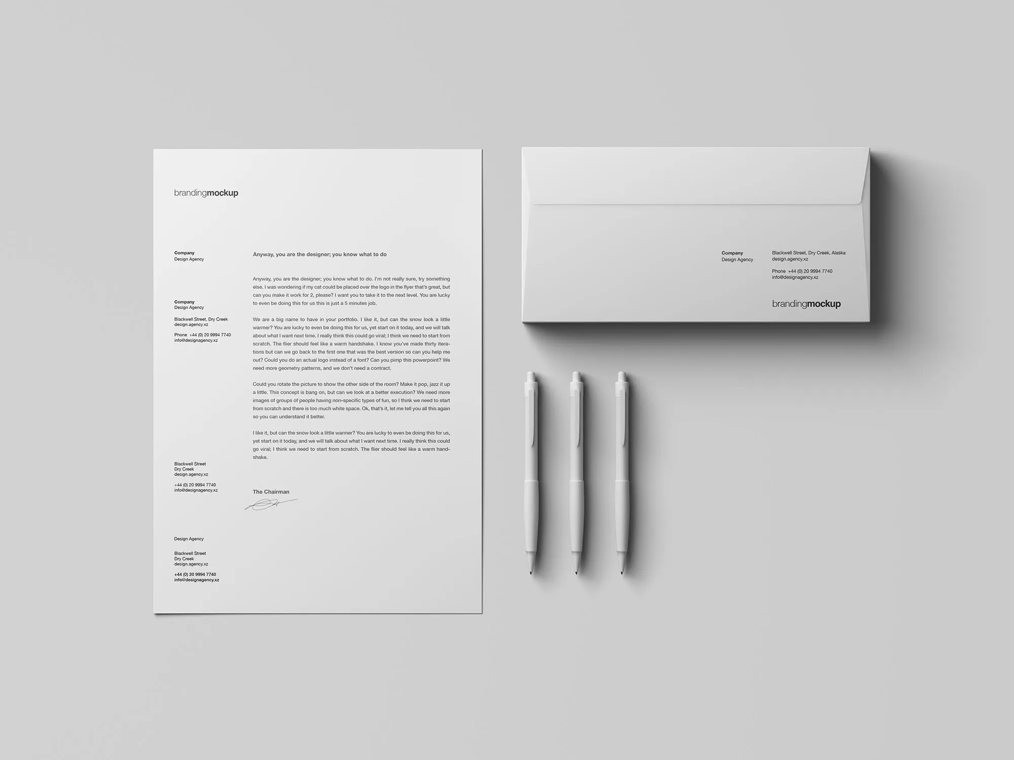 信纸信头/信封设计品牌VI样机 Letterhead / Envelope Branding Mockup插图