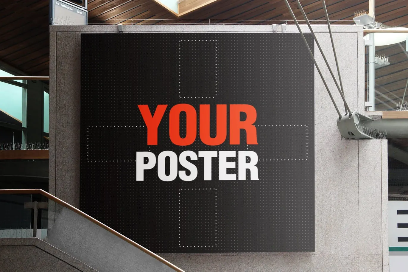 方形城市海报广告牌展示样机像素设计精选 Urban City Poster Billboard Mock-up