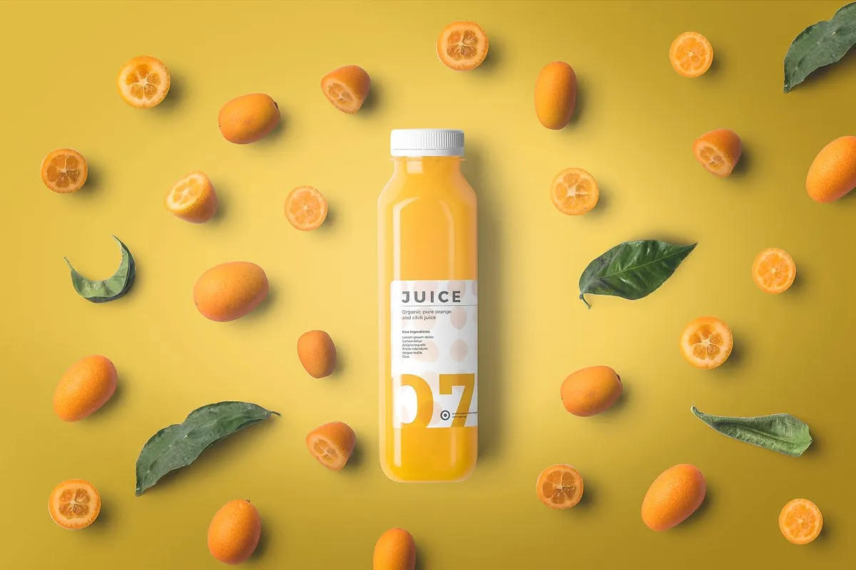 果汁瓶罐包装样机 Juice Bottle Mockups插图