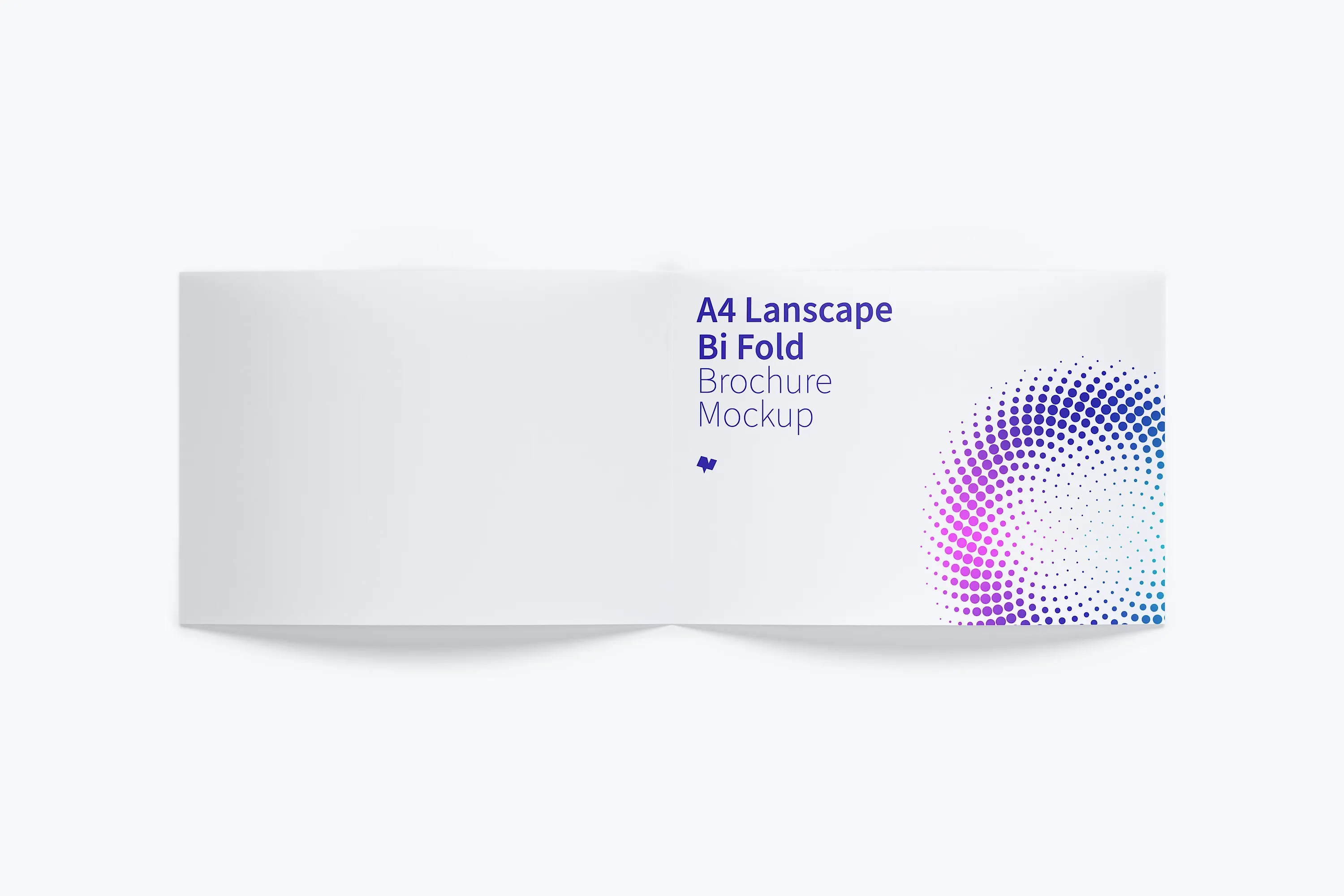 A4纸大小横向双折页设计传单设计图样机01 A4 Landscape Bi Fold Brochure Mockup 01插图(1)