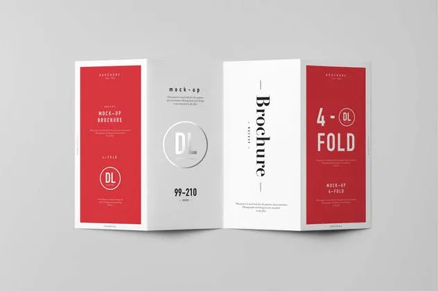 4折页小册子传单样机模板 4xDL Brochure Mock-up插图(6)