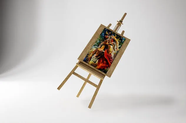 油画艺术作品展示样机 Art Canvas in studio插图(1)