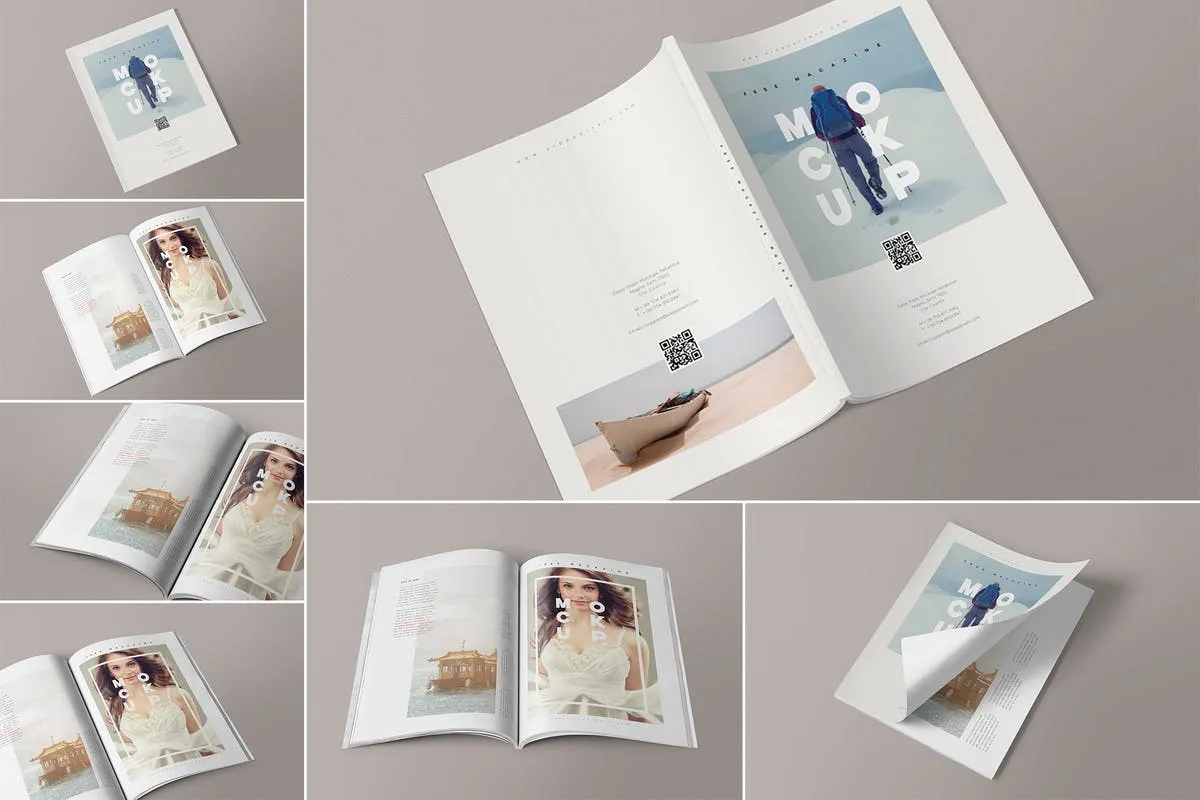 7款杂志排版设计展示样机模板 7 Magazine Mockups