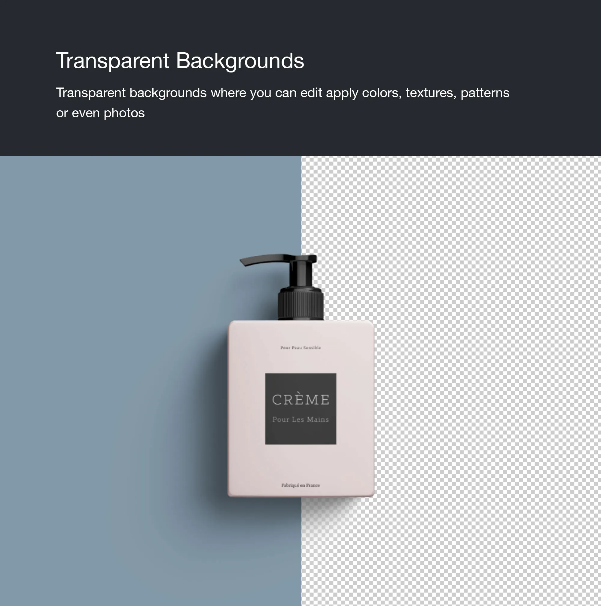 按压式瓶乳液包装外观设计样机模板 Cream Bottle Mockup插图(7)