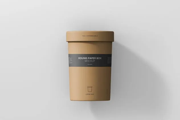 茶叶/咖啡大纸筒包装样机模板 Paper Box Mockup Round – Large Size插图(9)