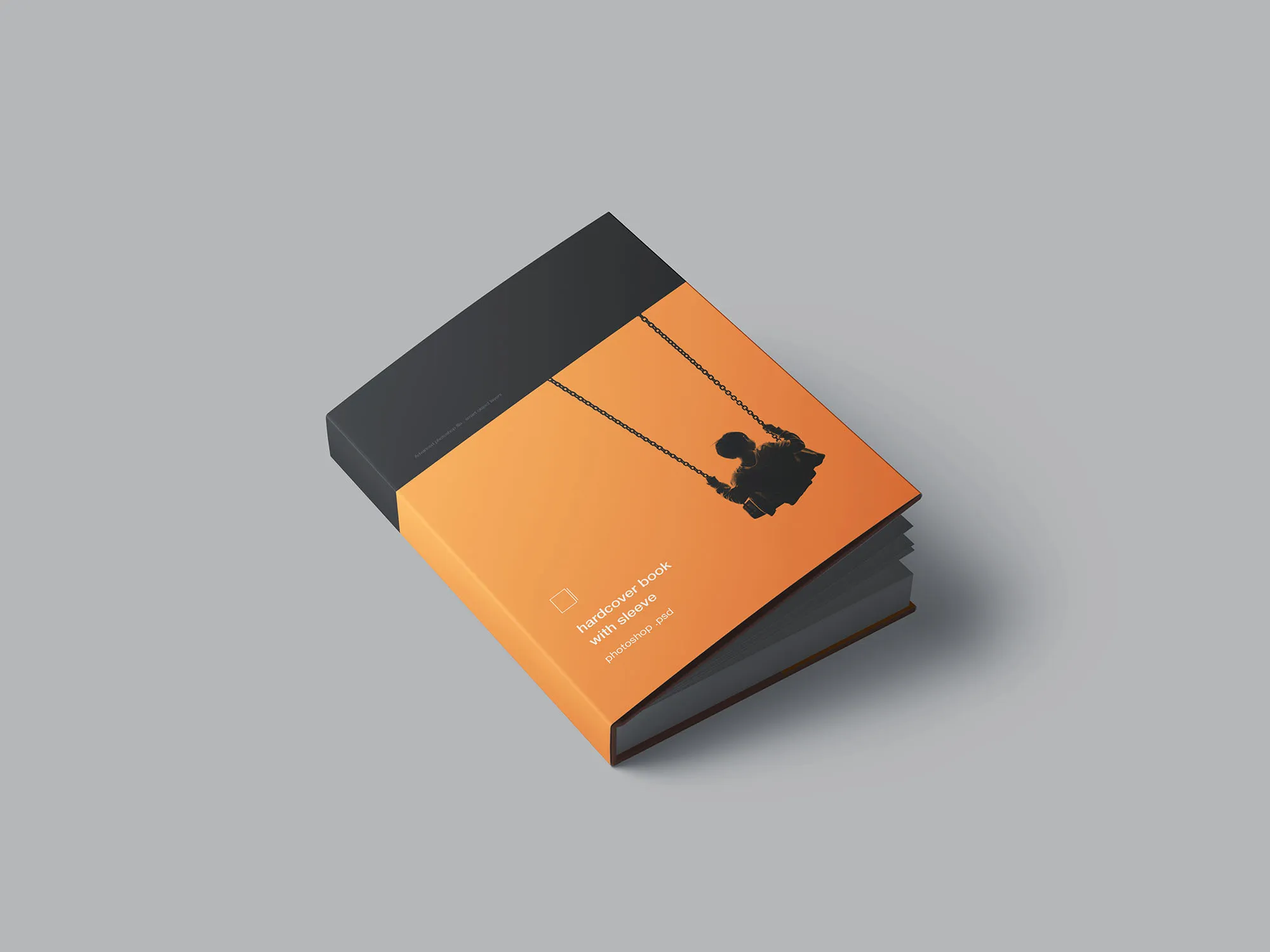 精装图书封面设计效果图样机 Hardcover Book with Sleeve Mockup插图(4)