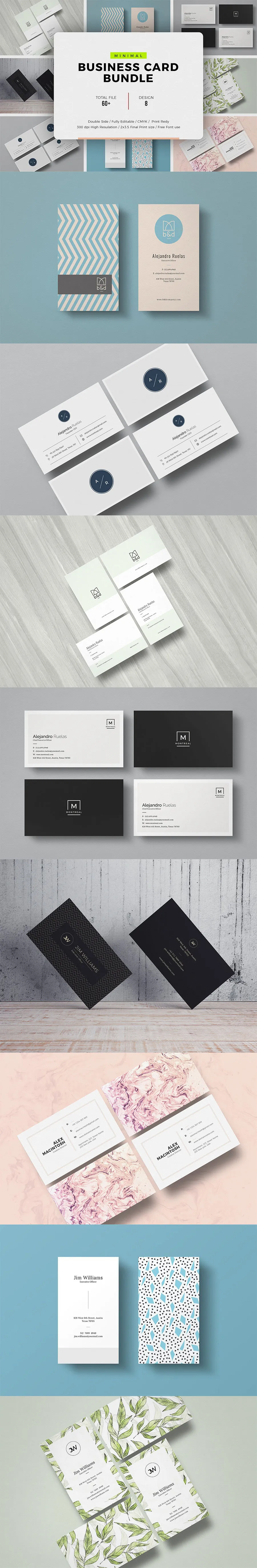 32个高端优雅的简洁商务风格名片卡片设计模板