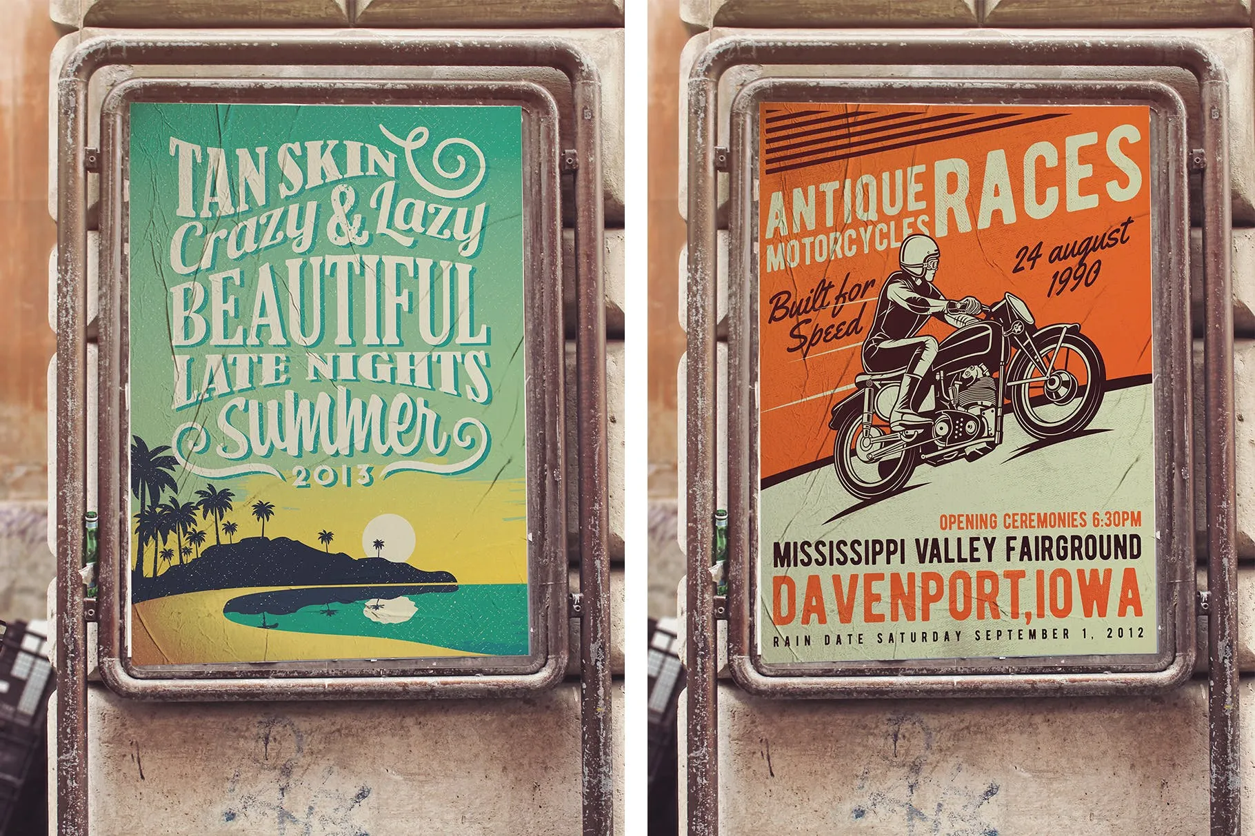 复古风格店铺小黑板招牌广告样机素材库精选模板 Vertical Signboard Mockups x6插图(4)