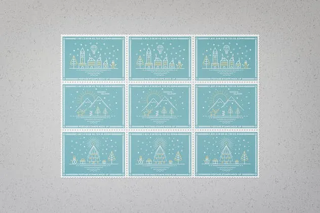 极简主义时尚邮票样机模板 Postage Stamps Mock-Ups插图(10)