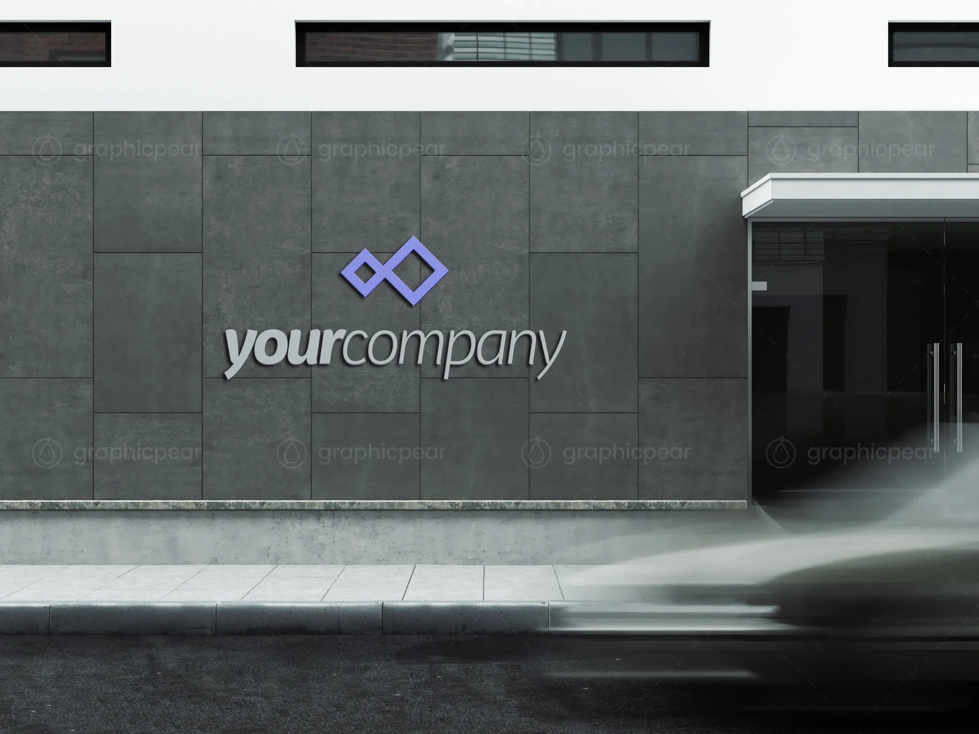 公司建筑Logo标志设计效果图样机模板 Company Building Sign Mockup插图(3)