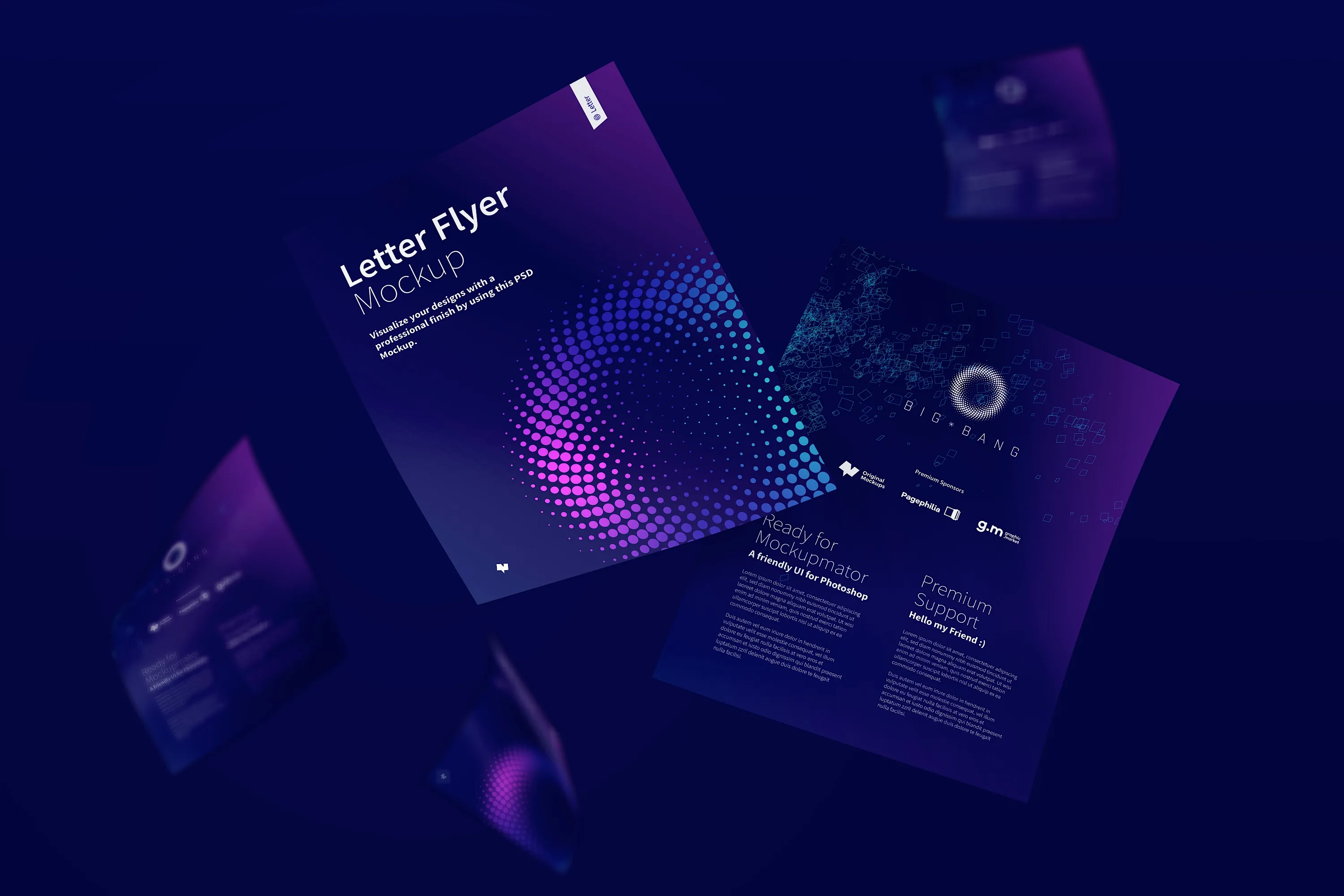 信纸规格企业宣传传单设计效果图样机01 Letter Flyer Mockup 01插图(4)