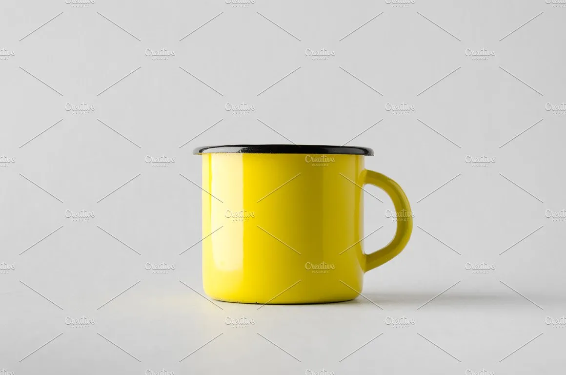 搪瓷茶杯样机模板 Enamel Mug Mock-Up Photo Bundle插图(2)