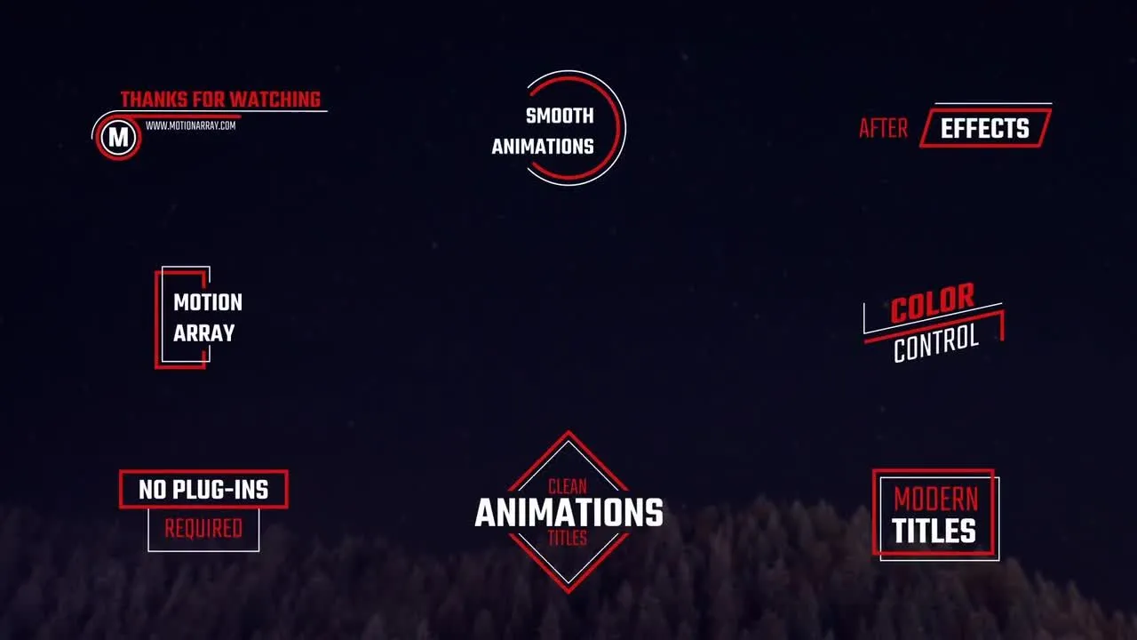 8个现代全屏标题像素设计精选AE模板