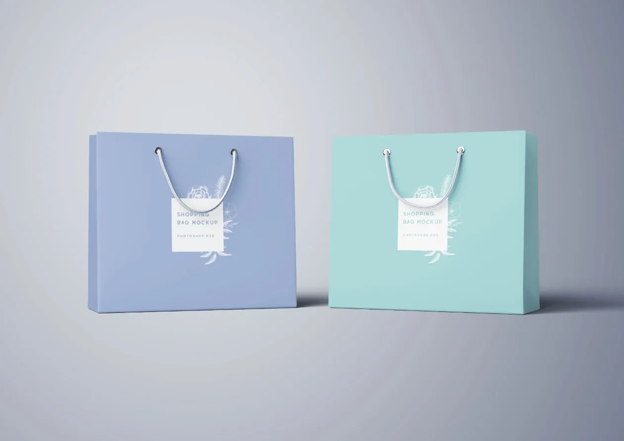 购物袋定制设计外观设计PSD样机模板 Shopping Bag Mockup – PSD插图(2)
