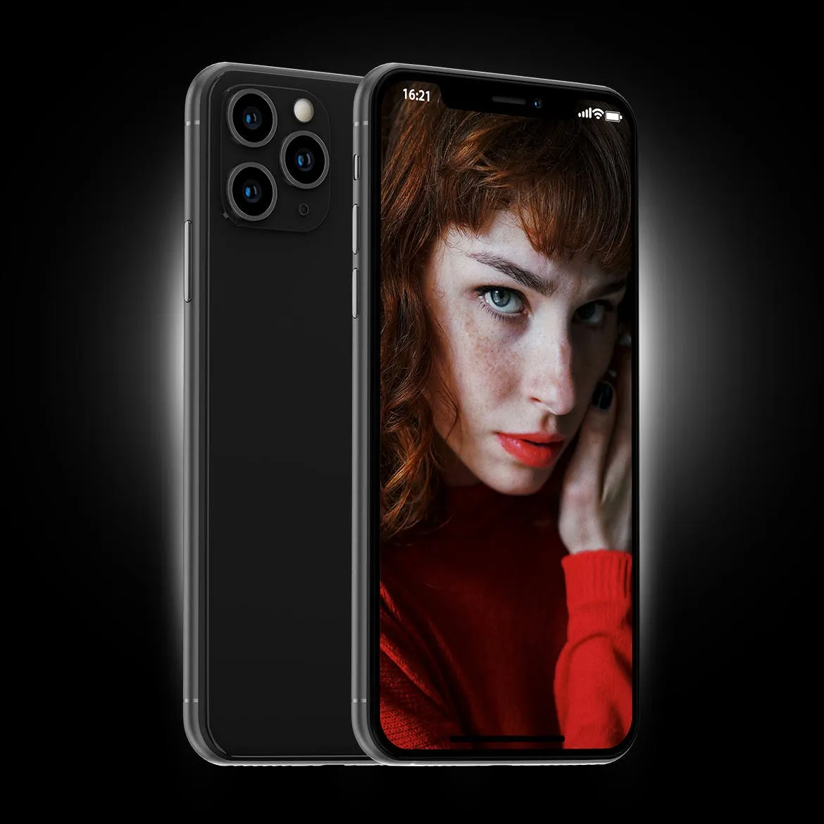 黑色iPhone 11 Pro Max智能手机APP设计预览素材库精选样机 Phone 11 Black PSD Mockups插图(1)