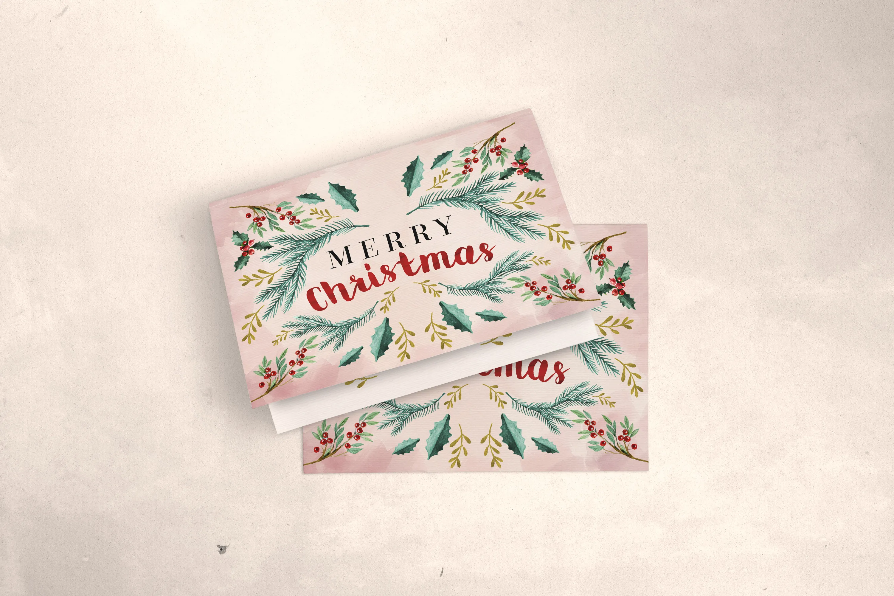 圣诞节节日贺卡封面设计图样机04 Greeting Card Mockup 04插图(1)