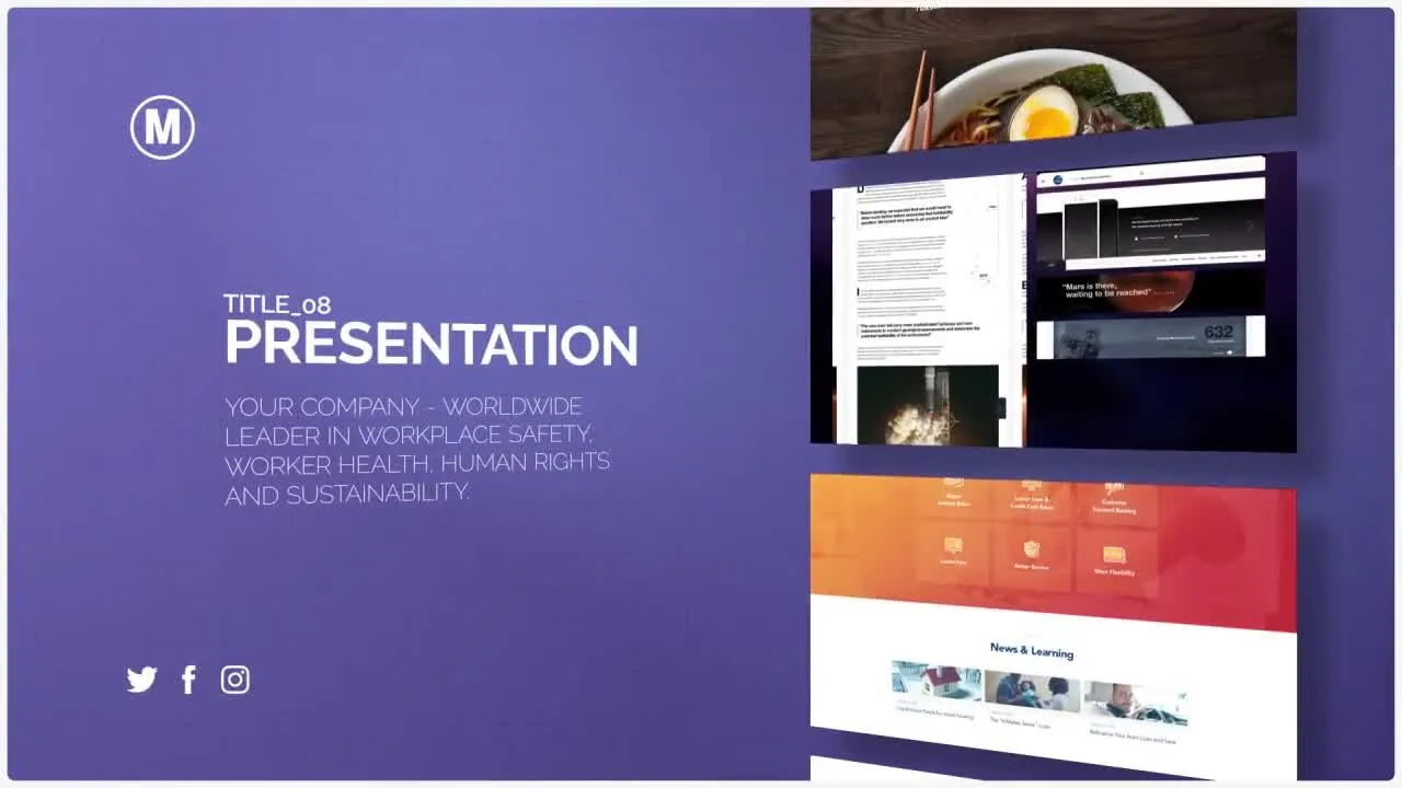 Web企业幻灯片动画像素设计精选AE模板