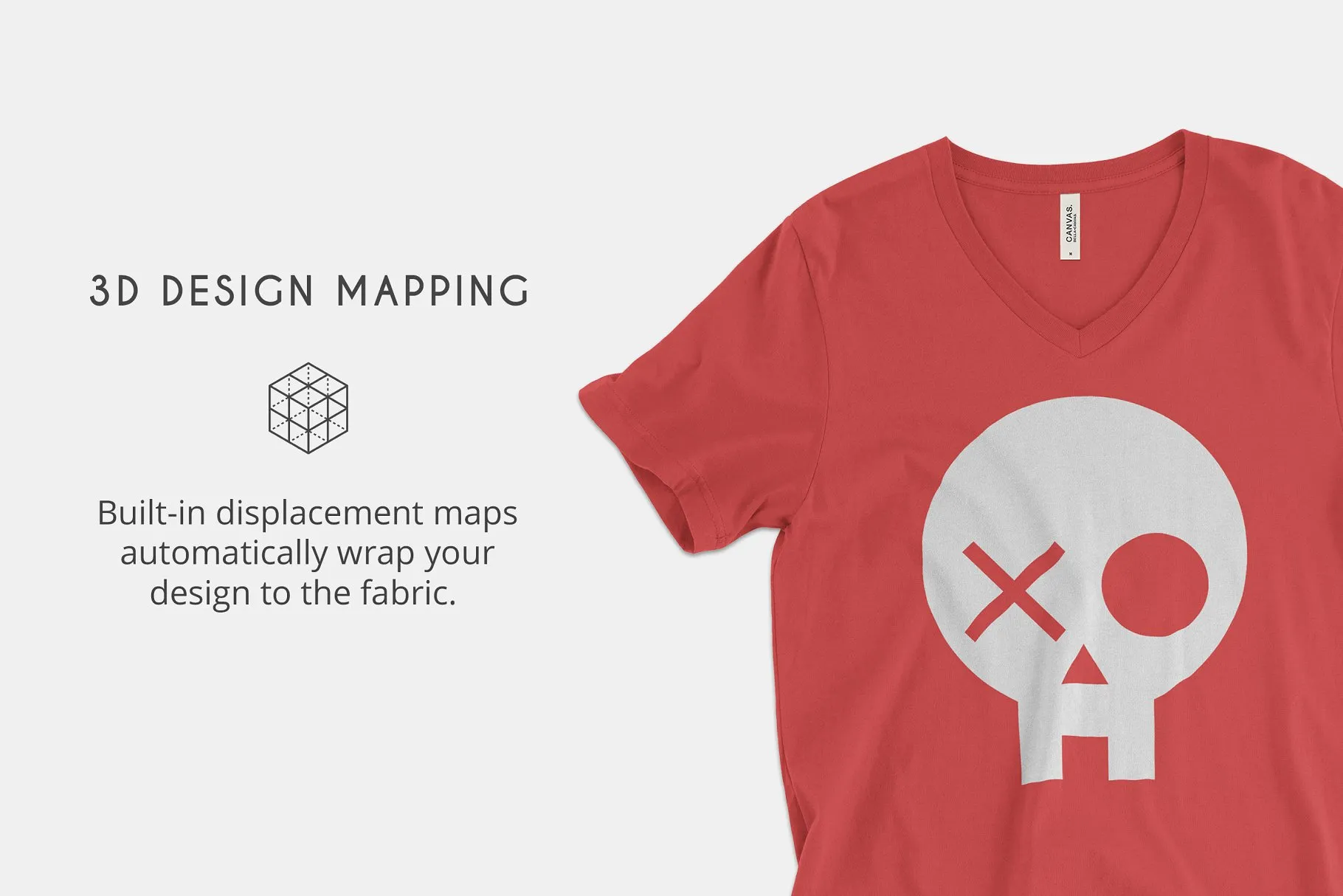 经典V领T恤样机模板 Bella Canvas 3005 V-Neck Mockups插图(1)