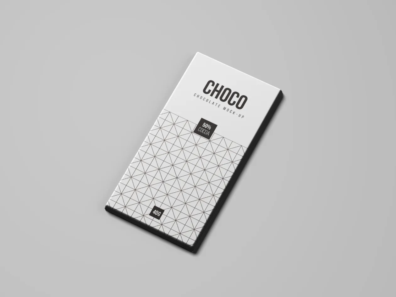 巧克力条包装纸设计样机模板 Chocolate Package Mockup插图(3)