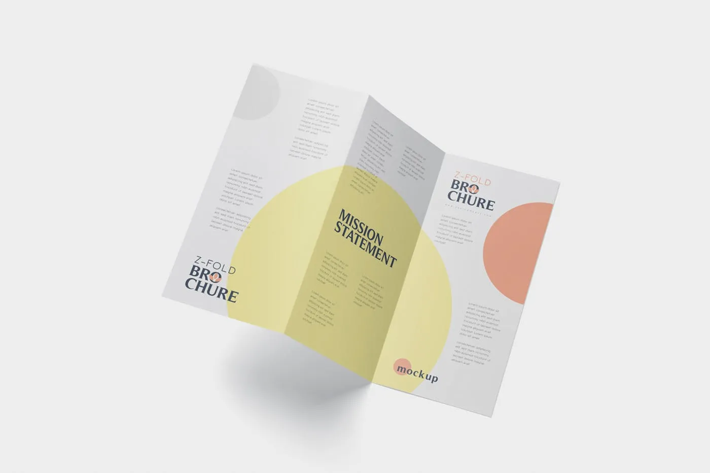 三折页设计风格企业传单/宣传单设计图样机素材库精选 DL Z-Fold Brochure Mockup – 99 x 210 mm Size插图(3)