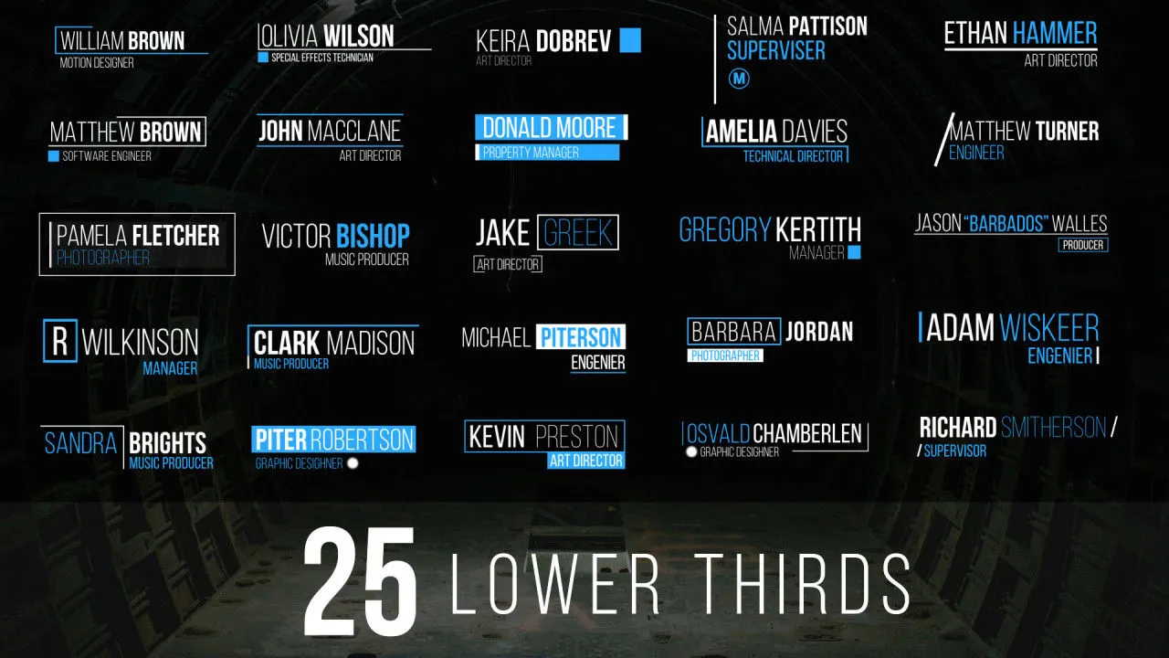 25下三分之一标题动画像素设计精选AE模板